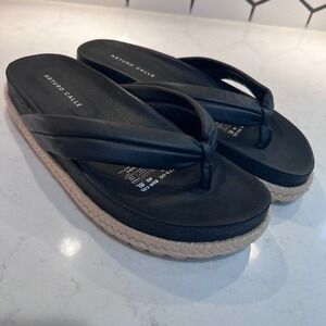 Arturo Calle Womens Platform Black Espadrille Flip Flop Thong Sandal Size 40/9‎
